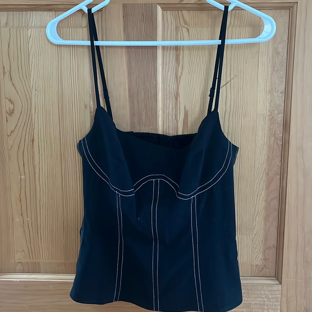 Reformation Black Linen Tank
